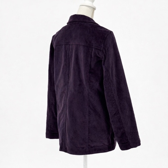 LL Bean Womens Corduroy Insulated Jacket Purple Thinsulate Utility Coat M - Picture 3 of 7
